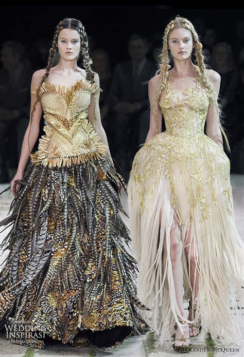 alexander mcqueen feather wedding dresses.